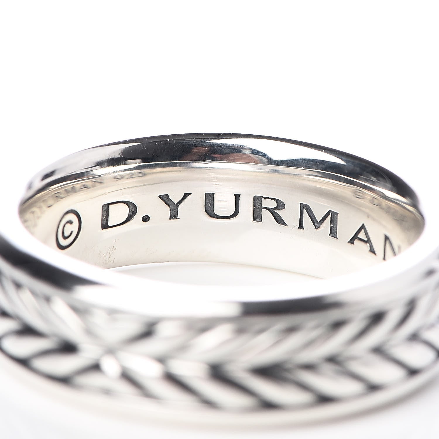 David Yurman Sterling Silver Black Onyx Mens Chevron Band Ring 62 10 4 of 6