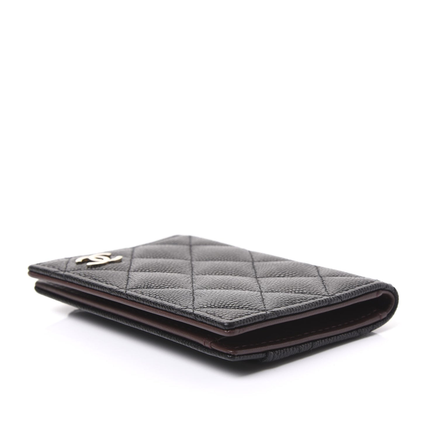 Caviar Quilted Card Holder Wallet Black