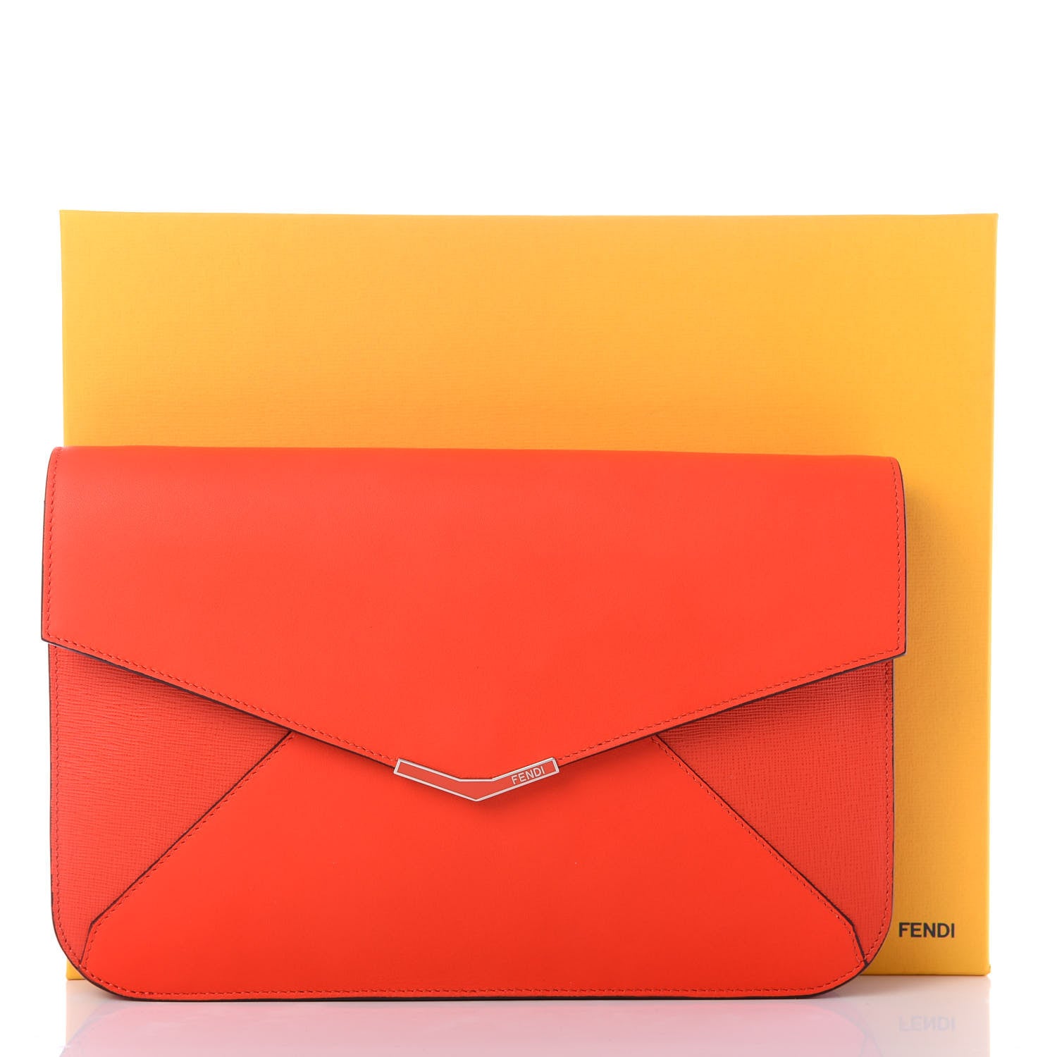 Fendi Vitello Elite 2Jours Clutch Papavero 10 of 10