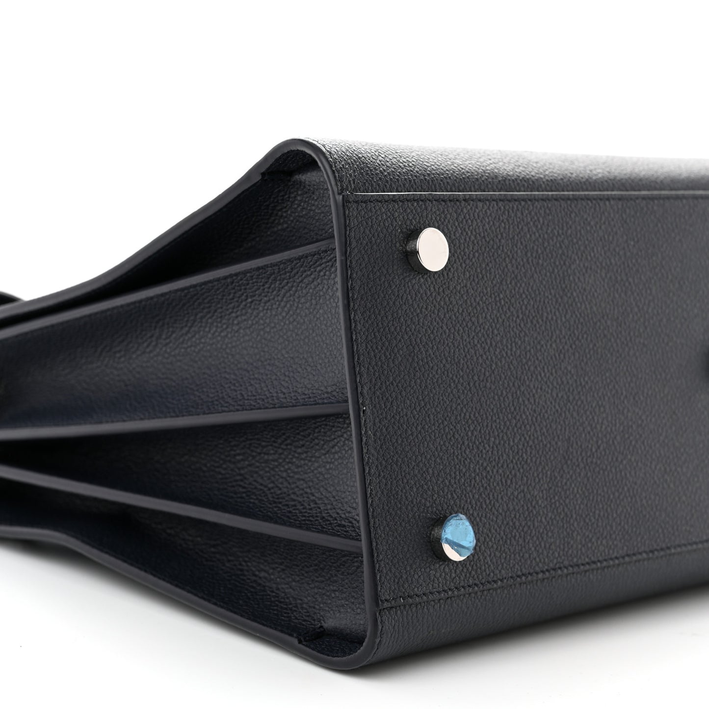 Grained Calfskin Small Sac De Jour Navy