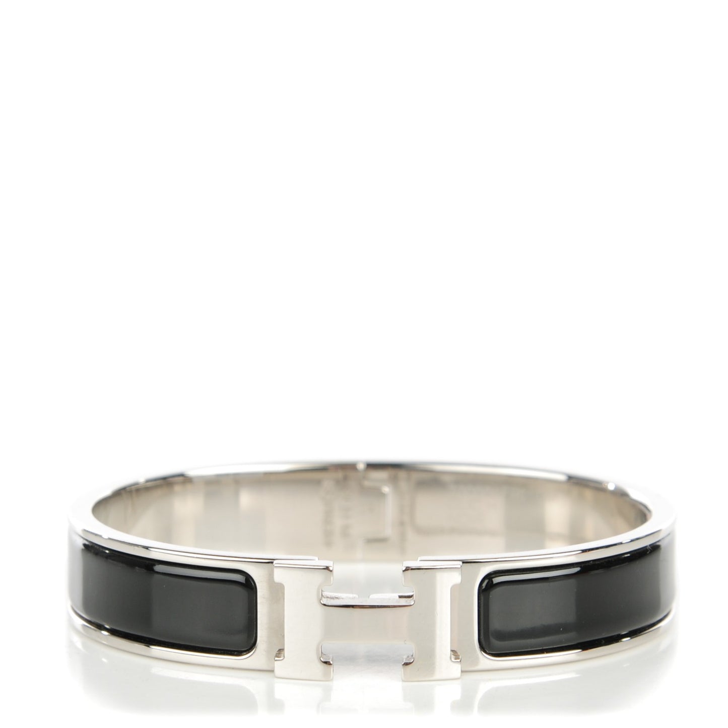 Enamel Narrow Clic Clac H Bracelet GM Black