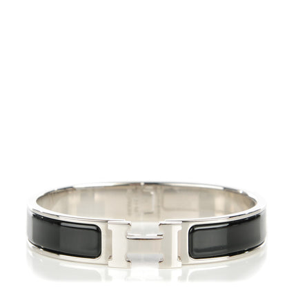 Hermes Enamel Narrow Clic Clac H Bracelet GM Black 1 of 6
