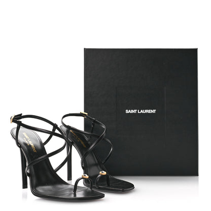Saint Laurent Kid Egado Date 110 Sandals 37.5 Black 8 of 8