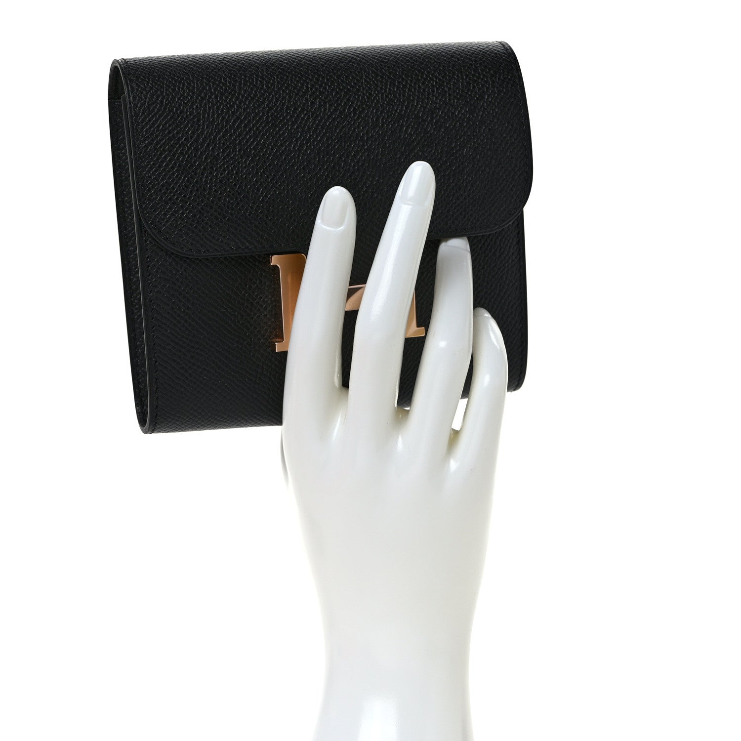 Hermes Epsom Constance Compact Passant Wallet Black 2 of 8