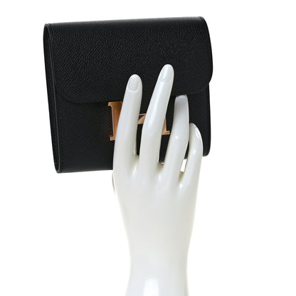 Hermes Epsom Constance Compact Passant Wallet Black 2 of 8