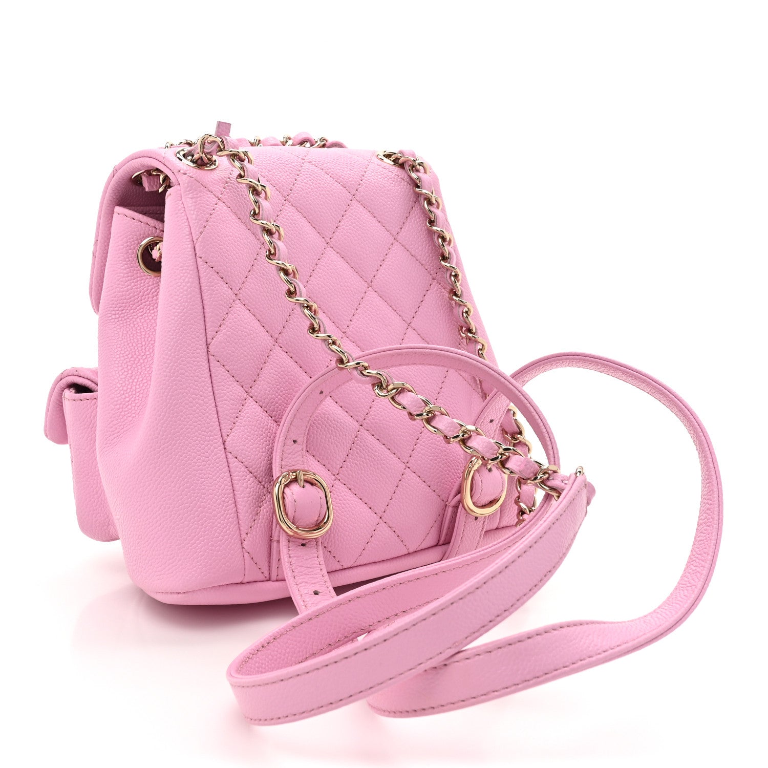 Chanel Shiny Caviar Quilted Small Duma Pockets Drawstring Backpack Lilac 3 of 11