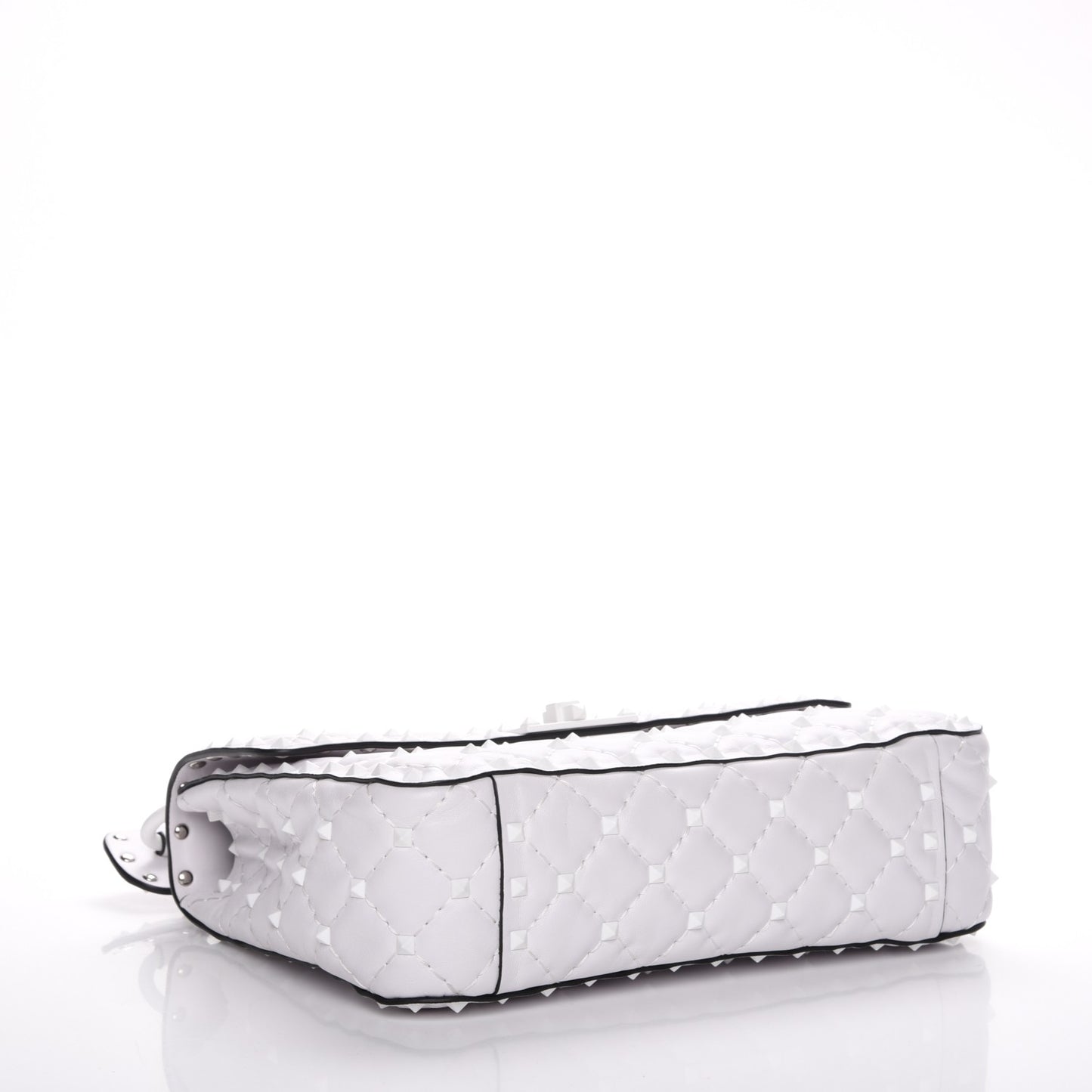 Lambskin Medium Free Rockstud Spike Shoulder Bag Optic White