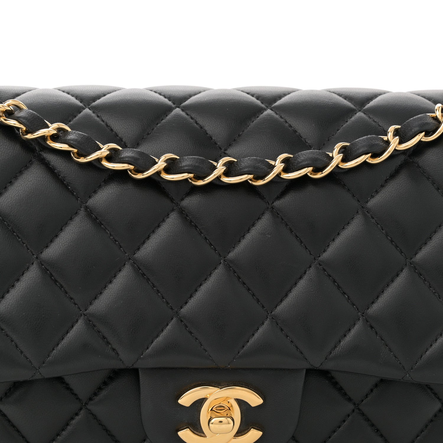 Chanel Lambskin Quilted Medium Double Flap Black 8 of 12