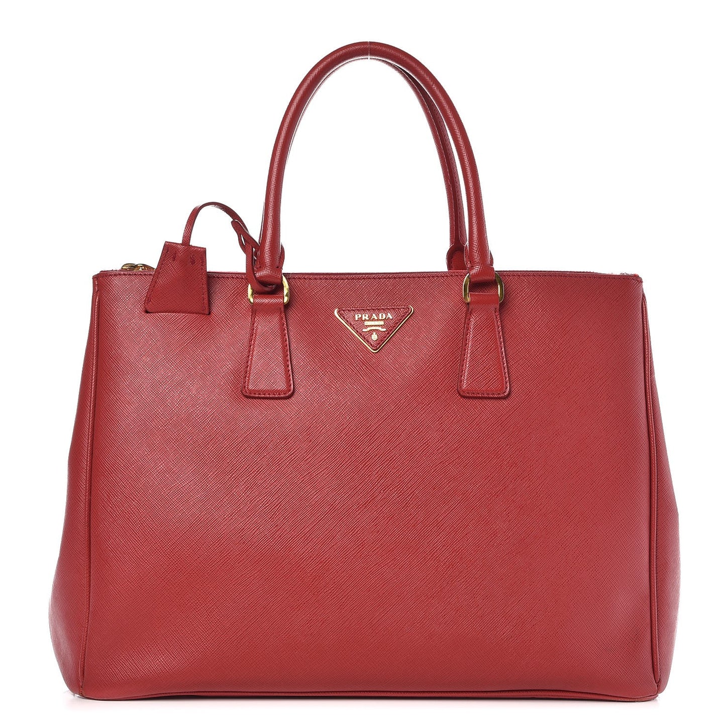 Saffiano Large Galleria Double Zip Tote Fuoco