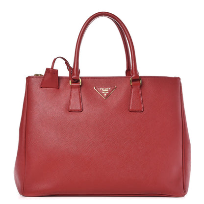 Prada Saffiano Large Galleria Double Zip Tote Fuoco 1 of 13