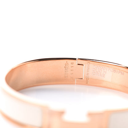 Hermes Enamel Narrow Clic Clac H Bracelet PM Craie 3 of 3