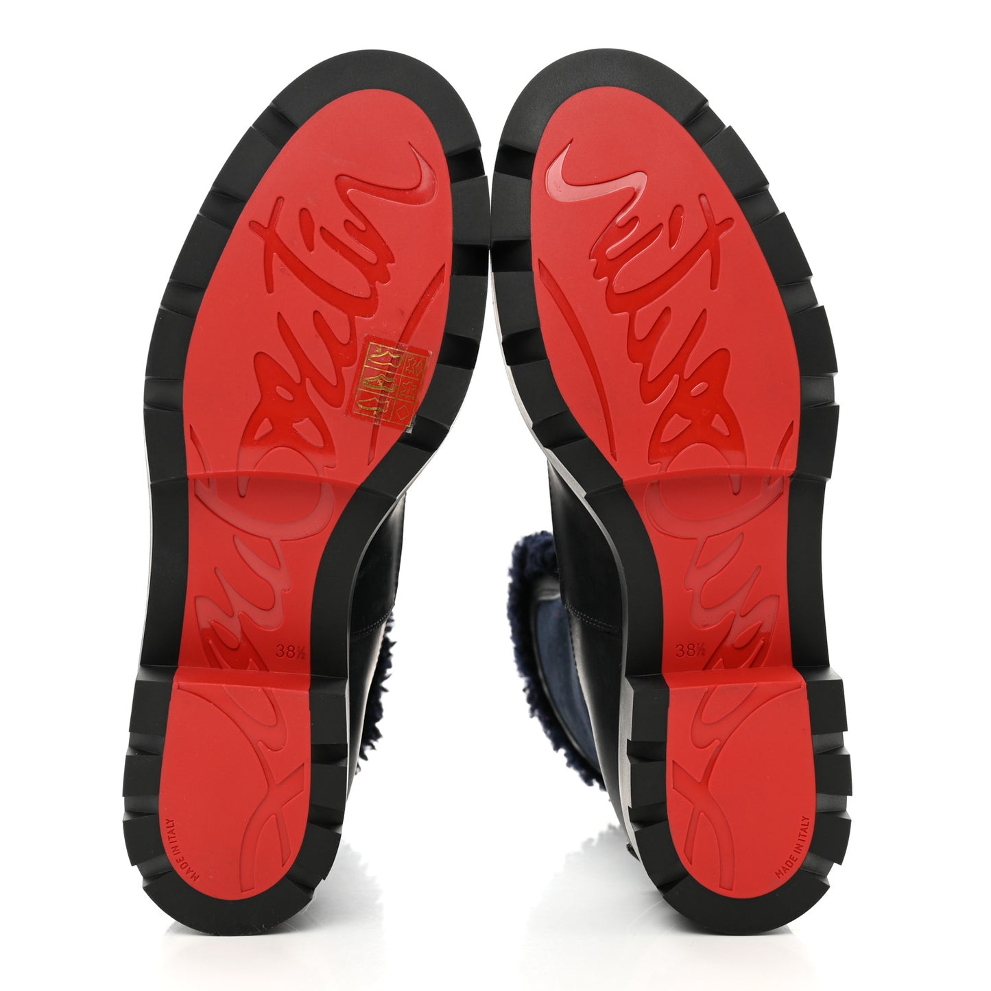 Kid Calfskin Shearling Glory Flat Boot 38.5 Version Black