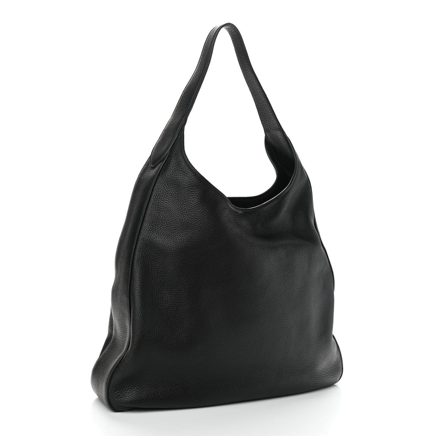 Vitello Daino Medium Pocket Hobo Bag Black