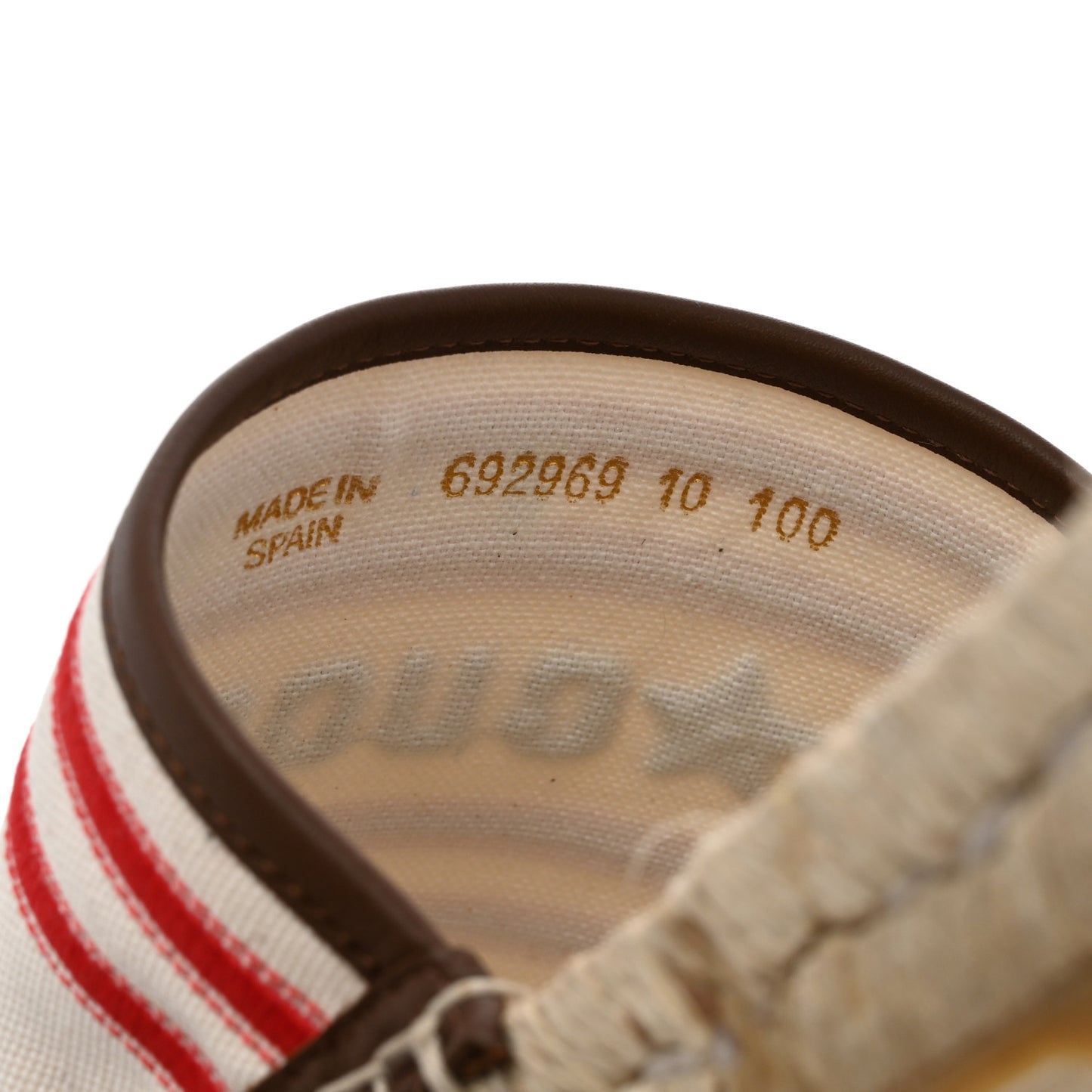 Canvas Miro Soft Calfskin Striped Mens Espadrille Flat Slide Sandals 10 Greggio Brown Sugar