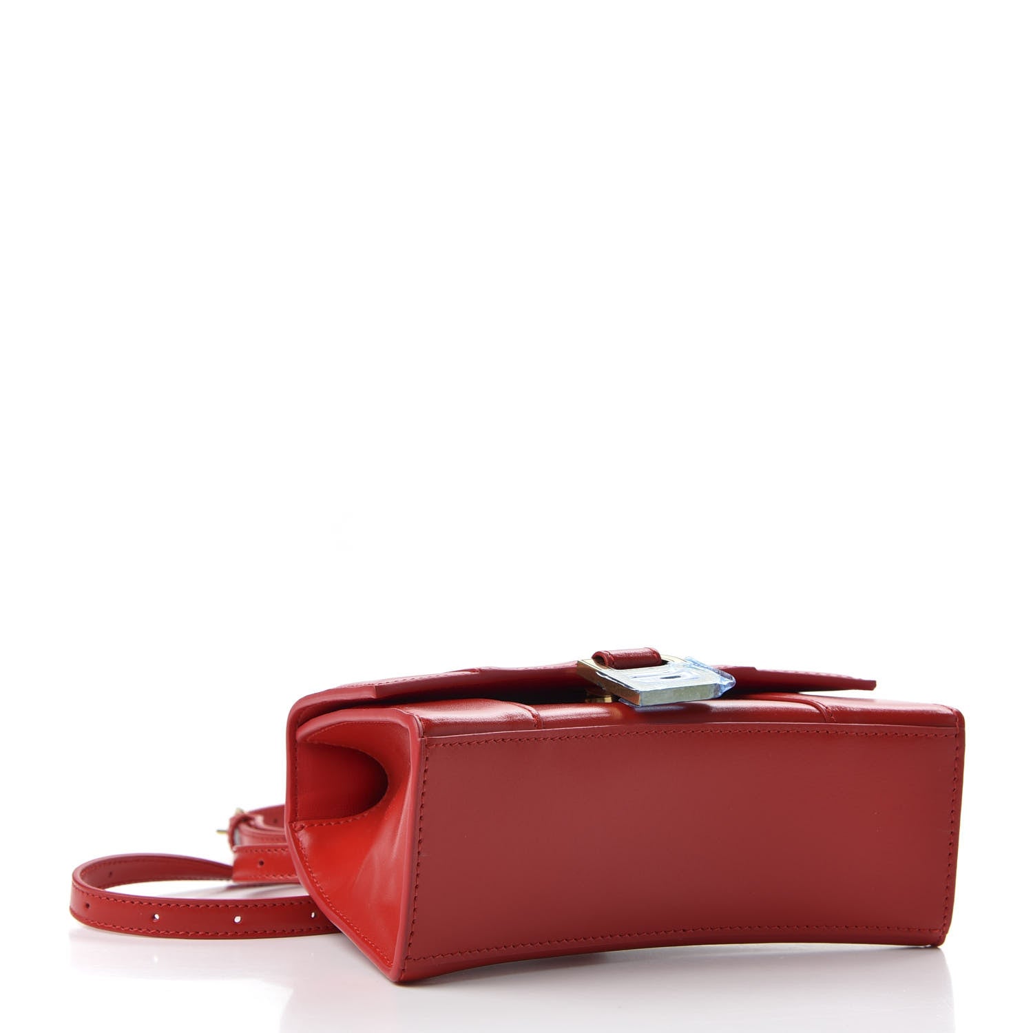 Balenciaga Shiny Box Calfskin Hourglass Top Handle Bag XS Bright Red 4 of 9