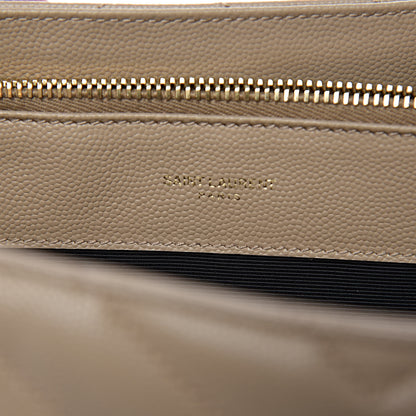 Saint Laurent Grain De Poudre Matelasse Chevron Monogram Shopping Bag Nude Powder 8 of 15