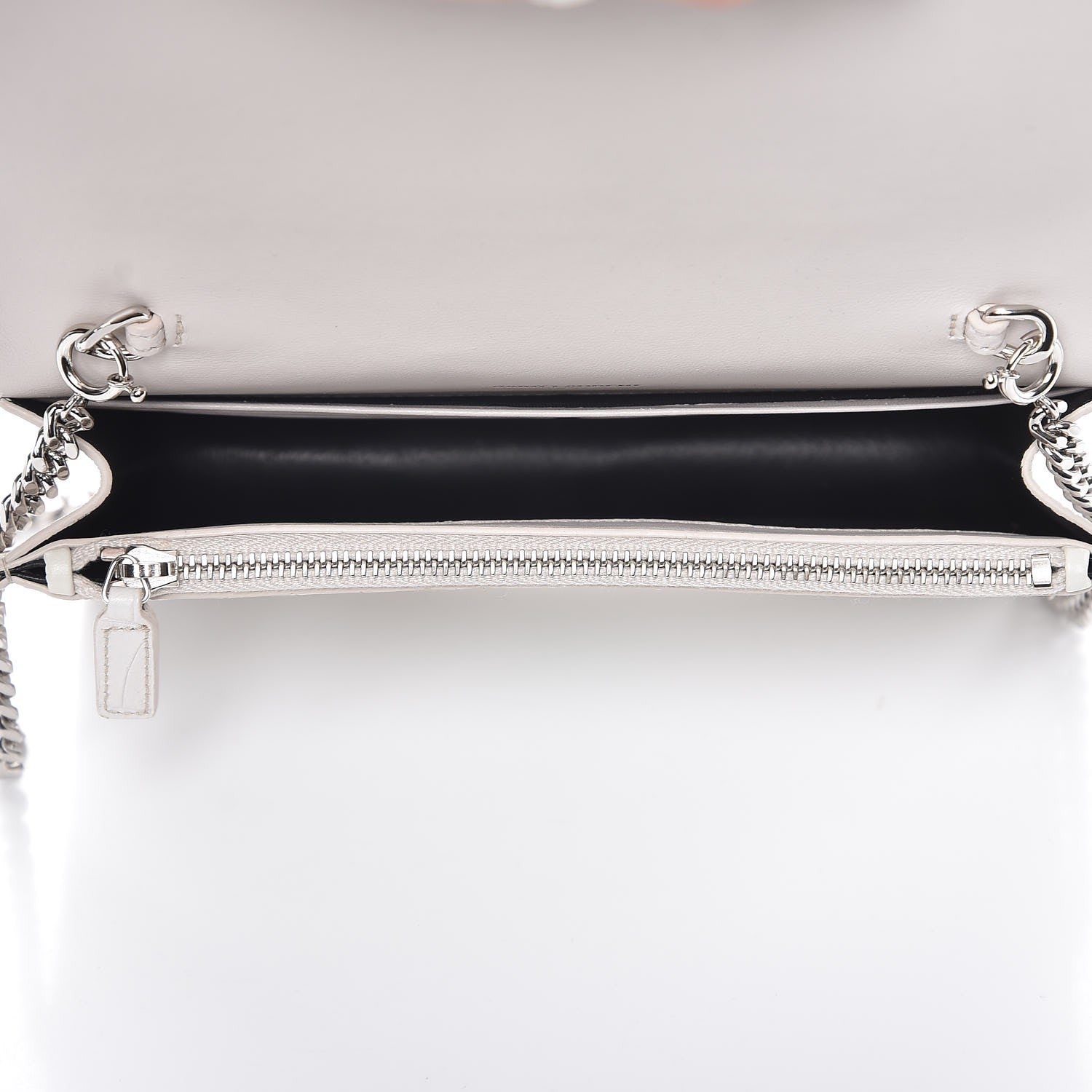 Saint Laurent Calfskin Crocodile Embossed Kate Monogram Tassel Chain Wallet Cremasoft 5 of 8