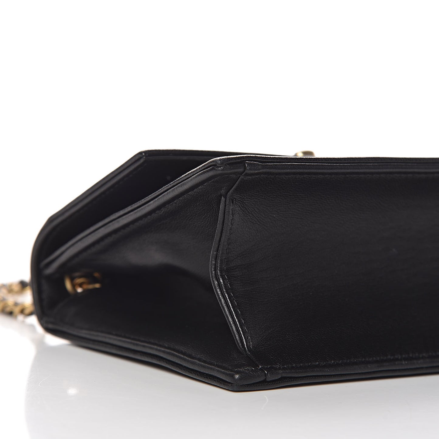 Lambskin Painted Mini Flap Black Gold