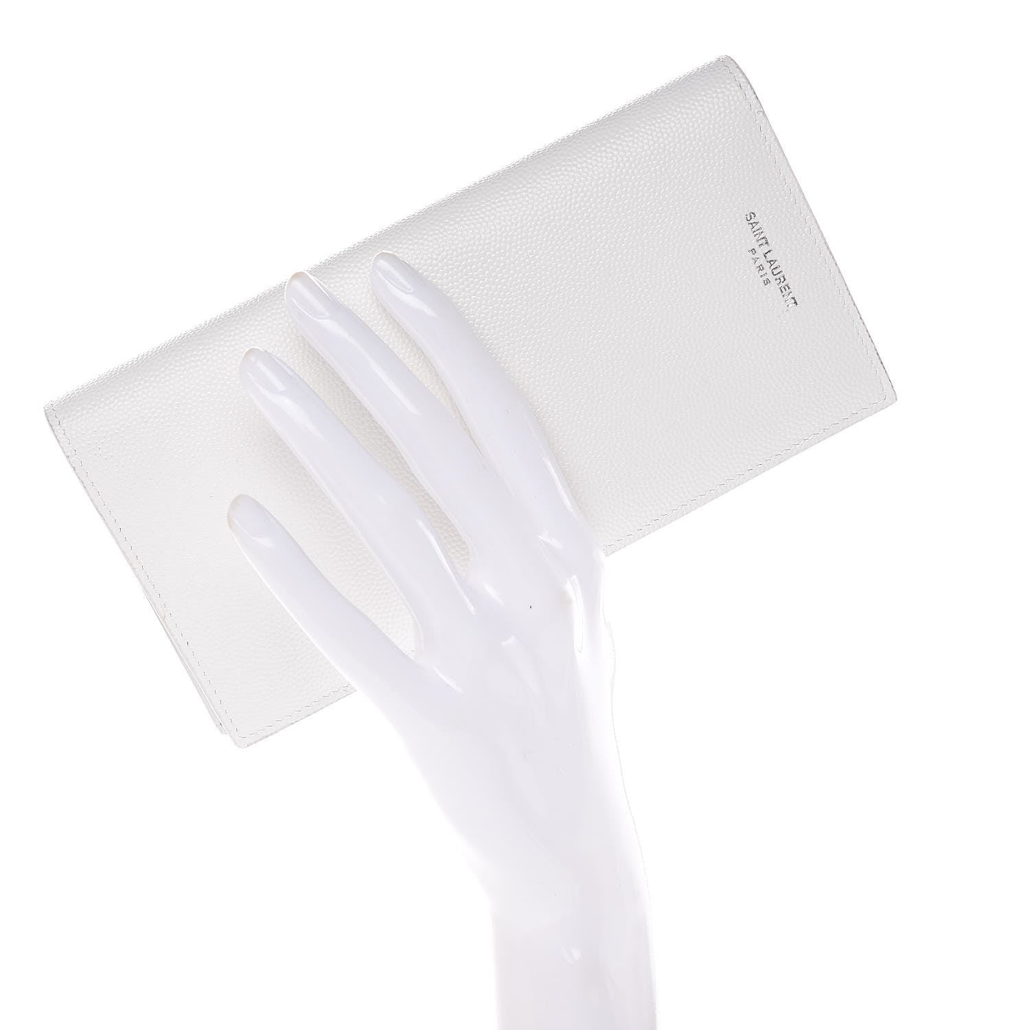 Saint Laurent Grain De Poudre Continental Wallet White 2 of 10