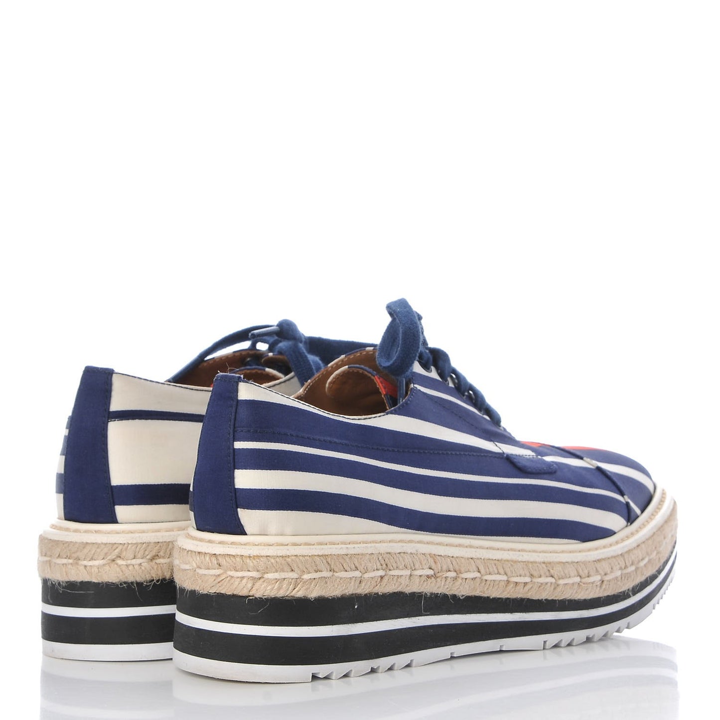 Radzimir Fabric Striped Platform Creeper 38.5 Bluette Rosso