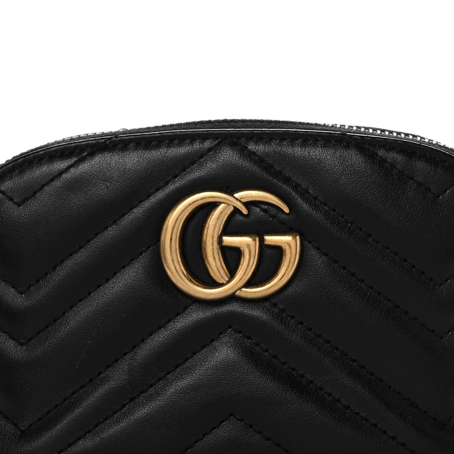Calfskin Matelasse GG Marmont Pouch Cosmetic Case Black