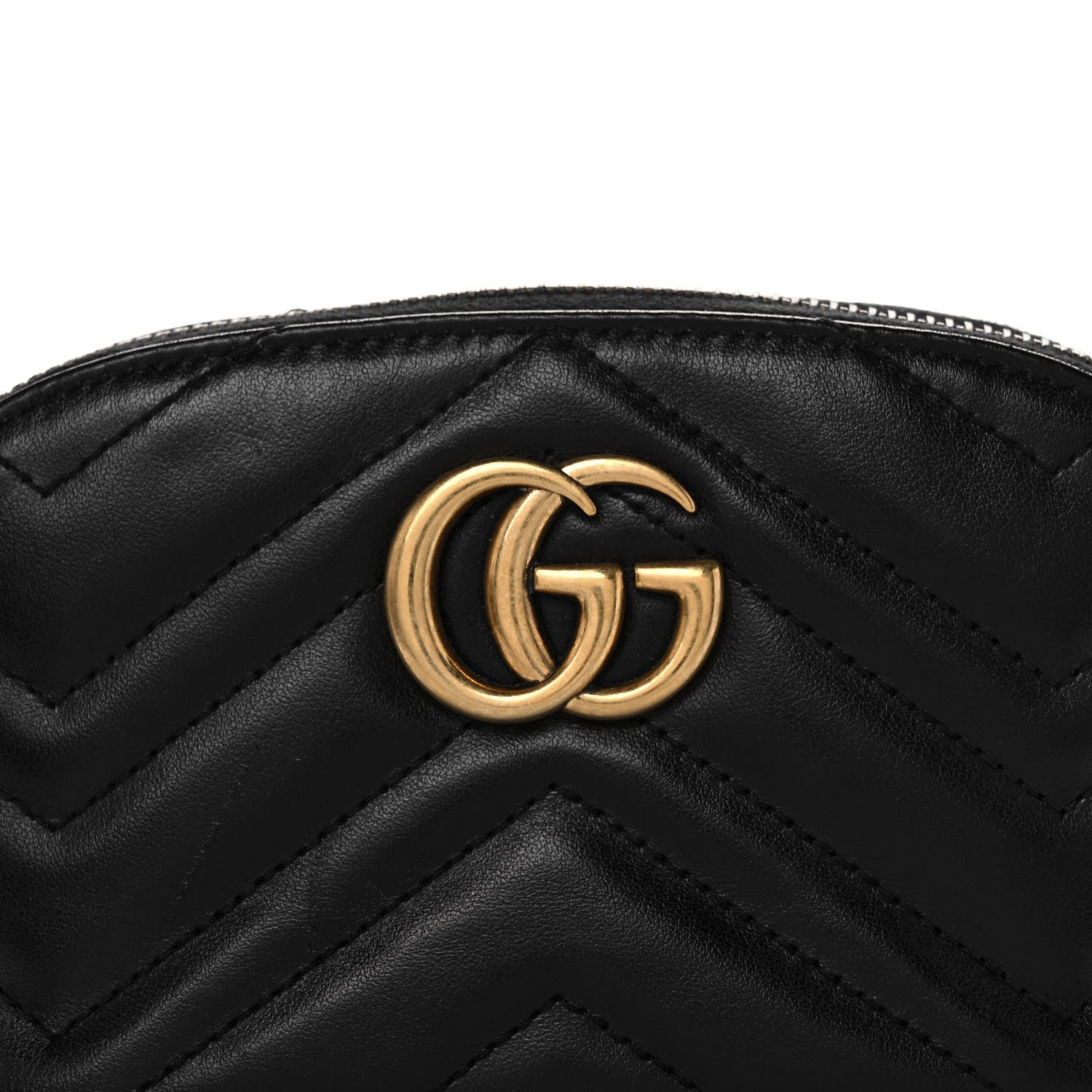 Gucci Calfskin Matelasse GG Marmont Pouch Cosmetic Case Black 8 of 14
