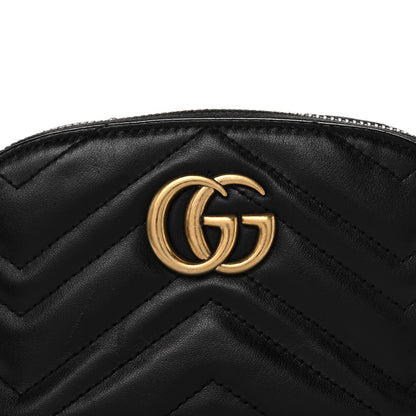 Gucci Calfskin Matelasse GG Marmont Pouch Cosmetic Case Black 8 of 14