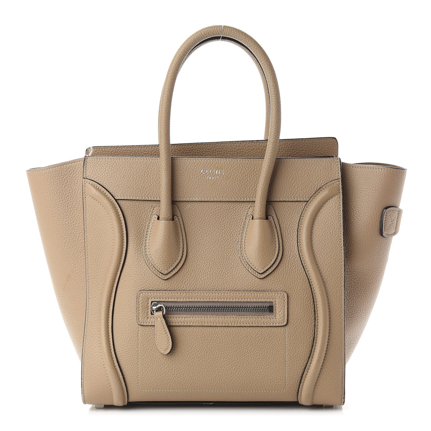 Celine Drummed Calfskin Micro Luggage Dune 1 of 13