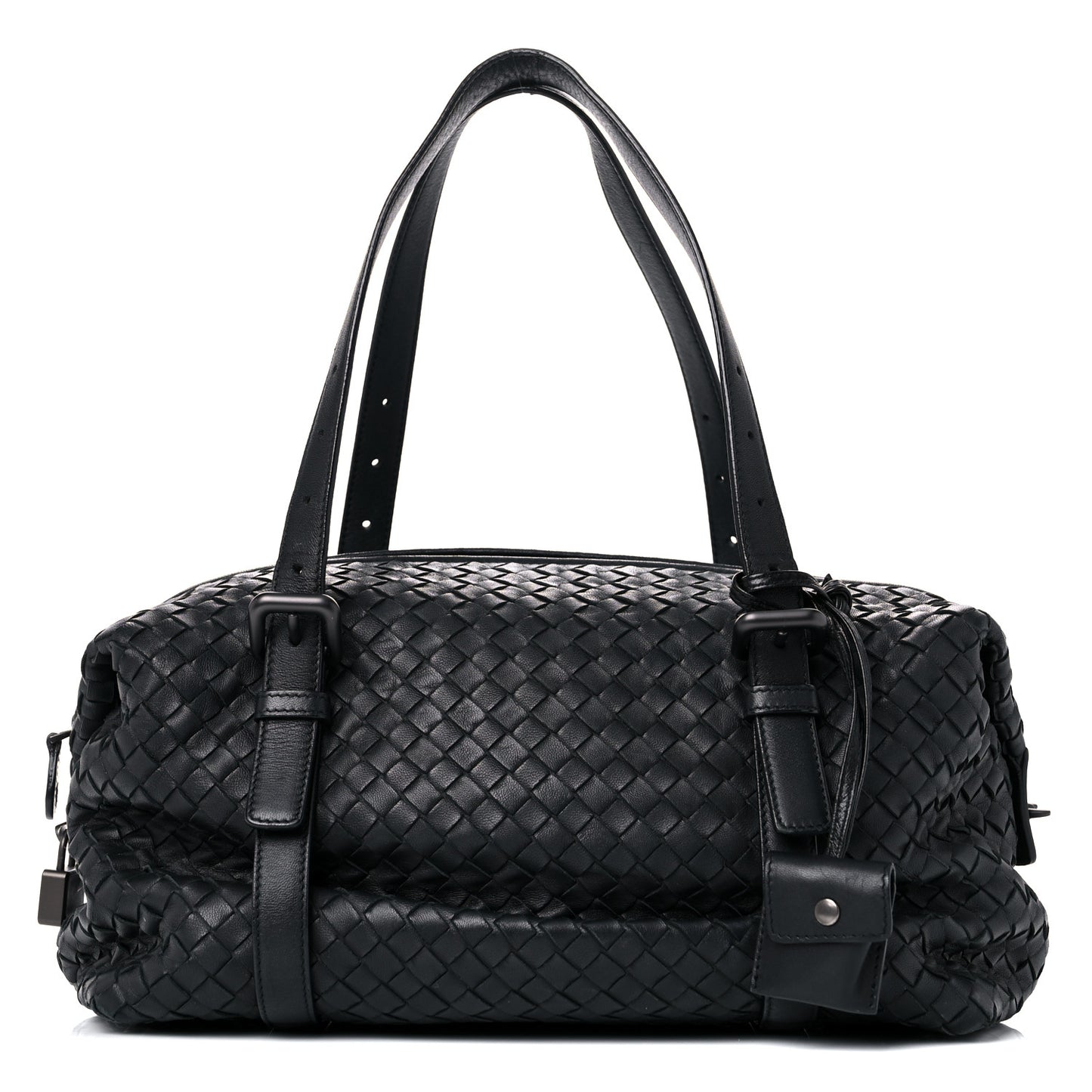 Nappa Intrecciato Montaigne Rings Satchel Black