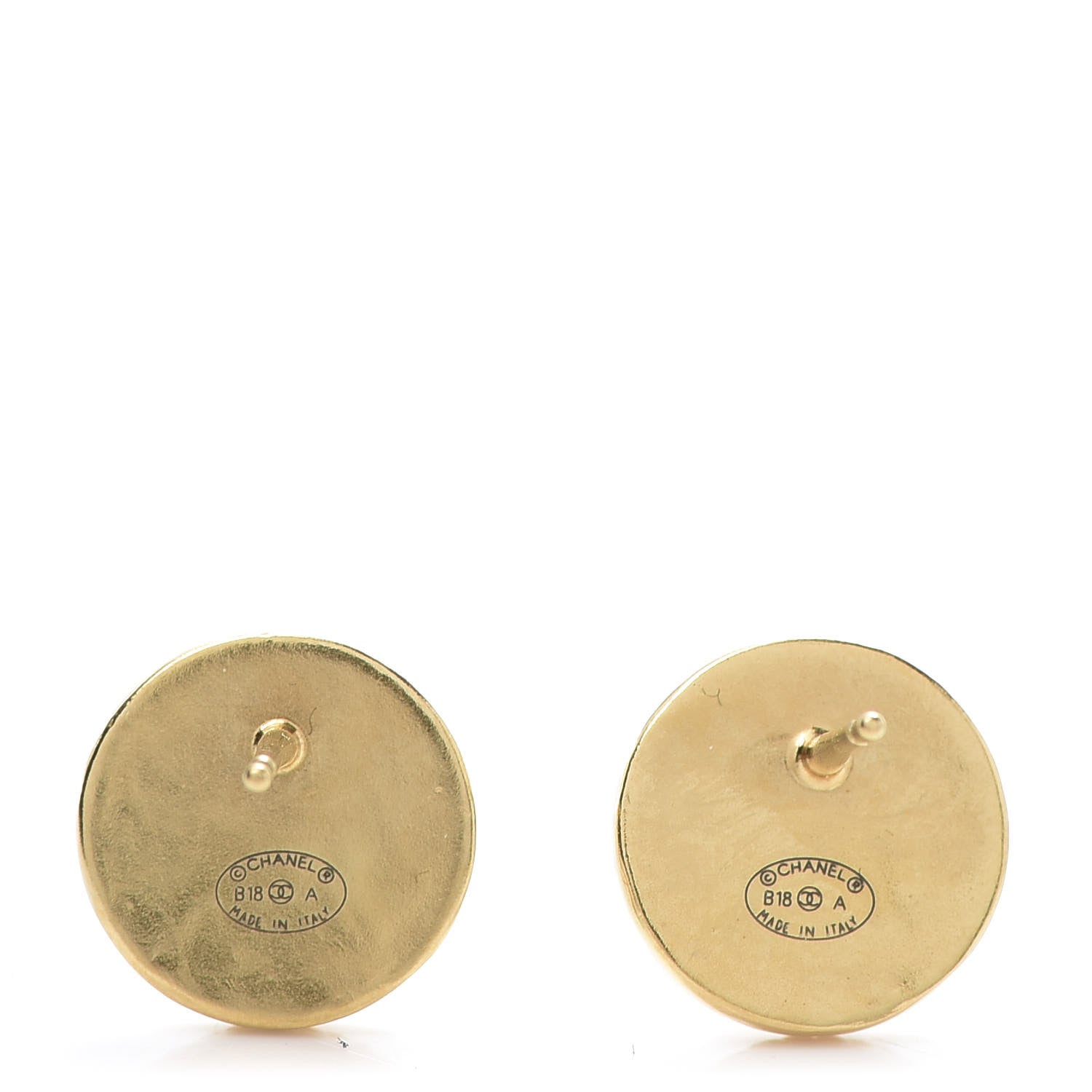 Chanel CC Button Earrings Gold 4 of 5
