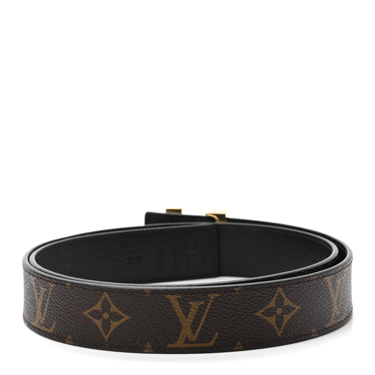 Calfskin Monogram 30mm LV Initiales Reversible Belt 80 32 Black