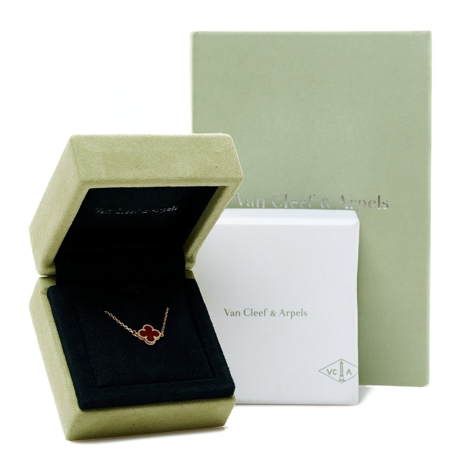 Van Cleef & Arpels 18K Rose Gold Carnelian Sweet Alhambra Bracelet 5 of 5