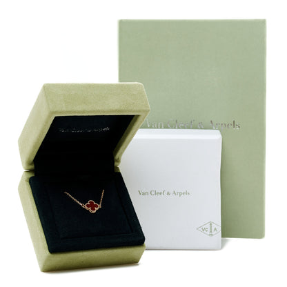 Van Cleef & Arpels 18K Rose Gold Carnelian Sweet Alhambra Bracelet 5 of 5