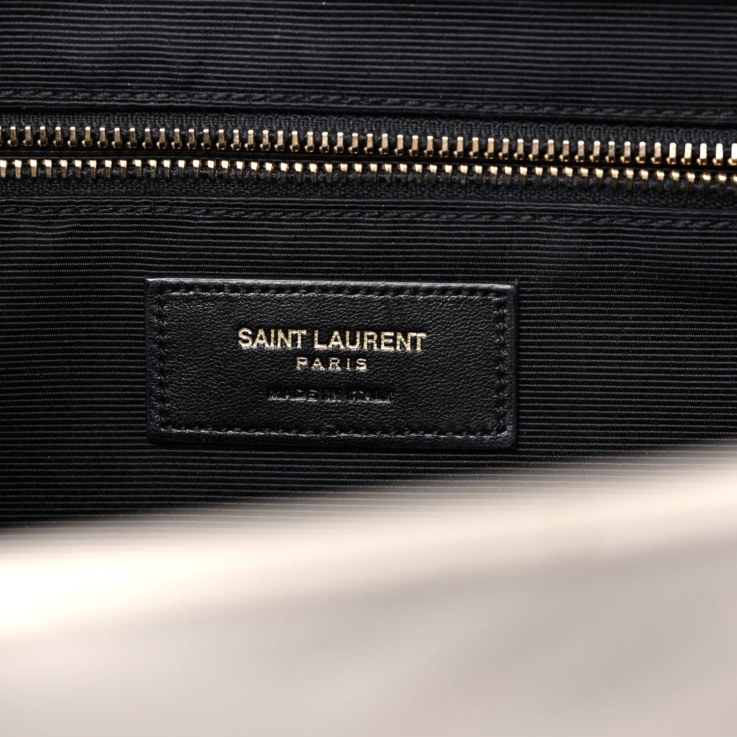 Saint Laurent Grain De Poudre Matelasse Chevron Large Monogram Satchel Dove White 6 of 15