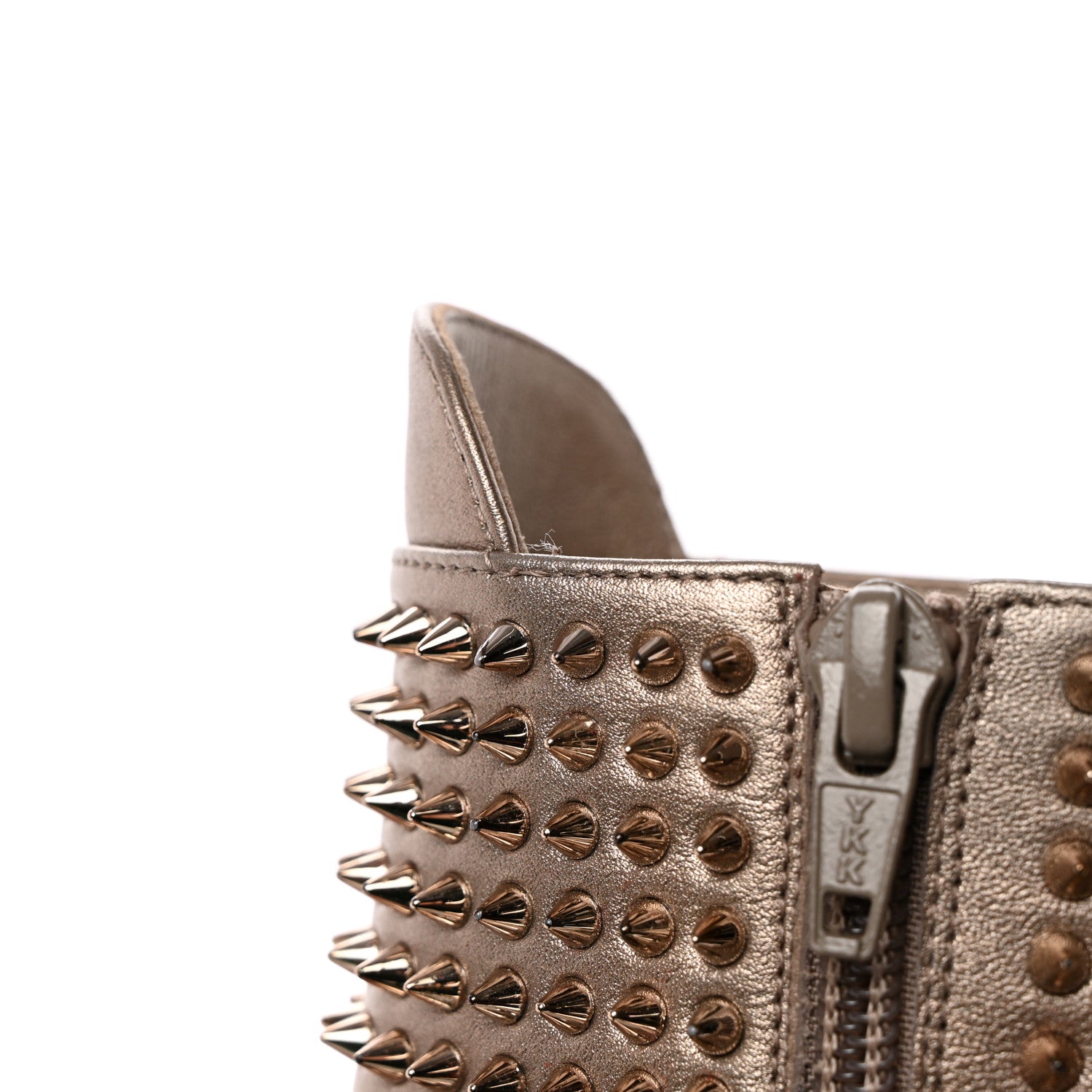 Christian Louboutin Calfskin Perle Spiked Hongroise 85 Ankle Boots 37 Colombe 8 of 13