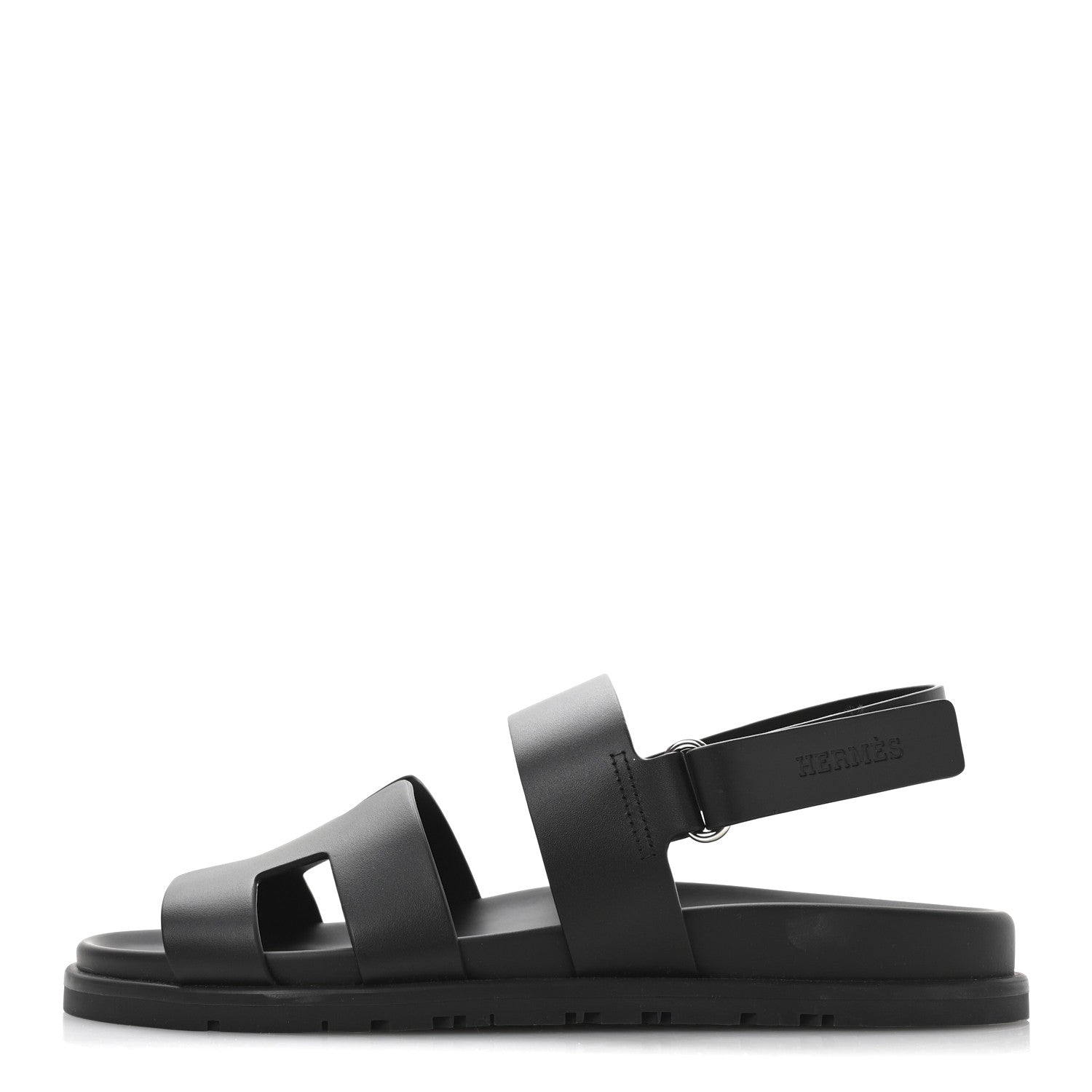 Hermes Calfskin Womens Genius Sandals 39.5 Black 1 of 9