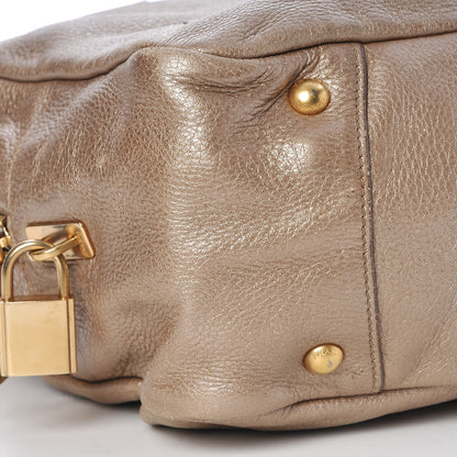Prada Metallic Vitello Daino Bauletto Gold 10 of 17
