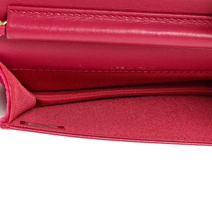 Chanel Velvet Quilted Camellia Velvet Flap Coin Purse With Chain Fuchsia 4 of 15