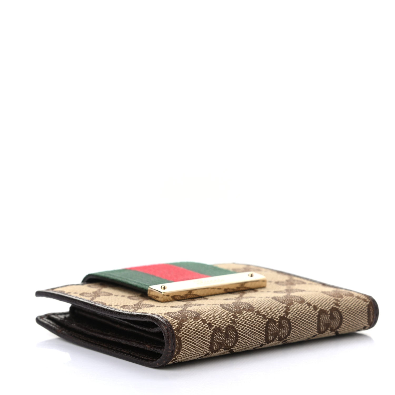 Gucci Monogram Web Ladies Web French Wallet Brown 4 of 10