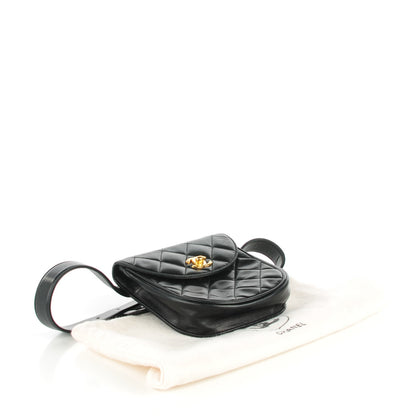 Chanel Lambskin Quilted Flap Waist Belt Bag 80 32 Black 7 of 10
