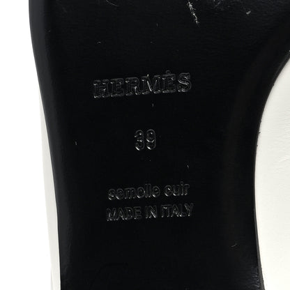 Hermes Calfskin Womens Groupie Mules 39 White 6 of 9