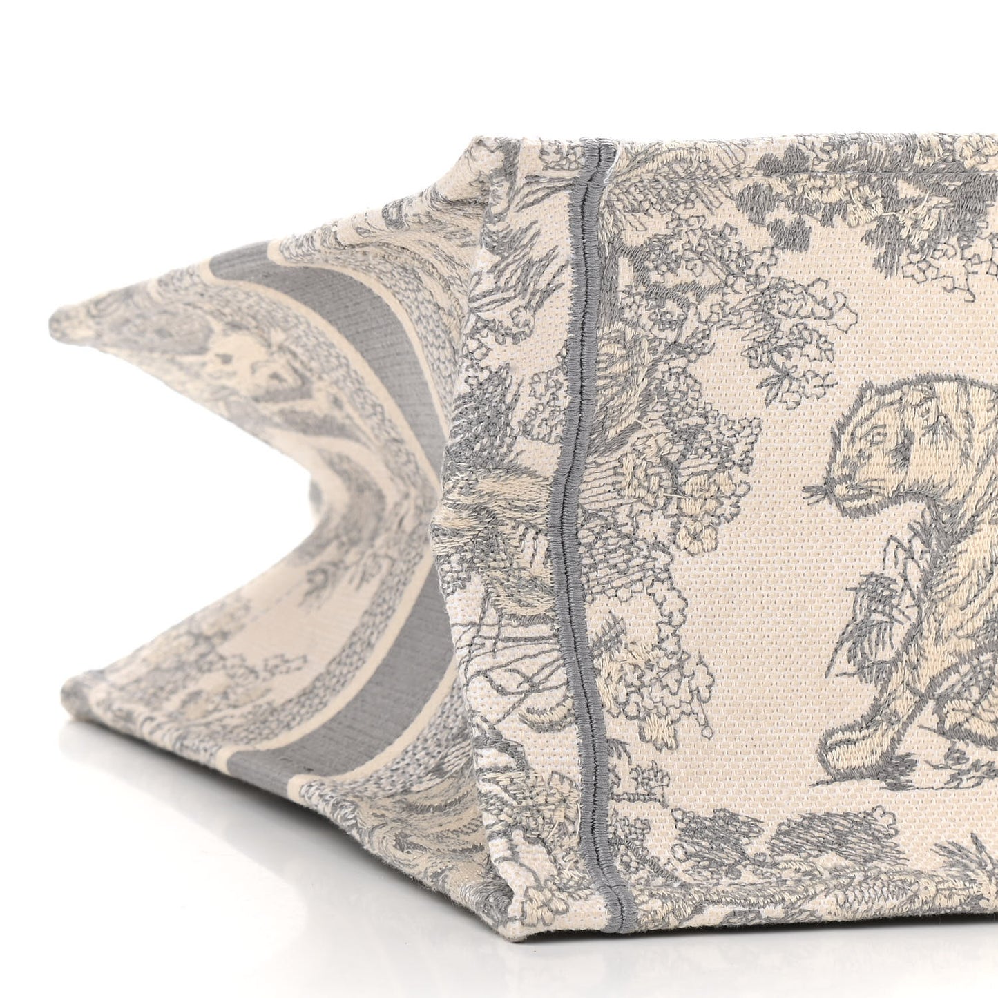 Canvas Embroidered Medium Dioriviera Toile De Jouy Book Tote Gray