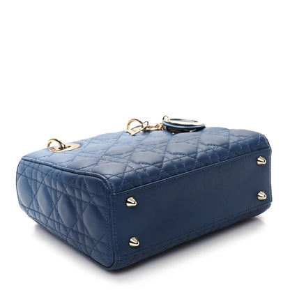 Christian Dior Lambskin Cannage Gradient Small Lady Dior Bleu 4 of 13