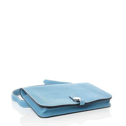 Hermes Togo Dogon Wallet Waist Pouch Blue Jean 4 of 9