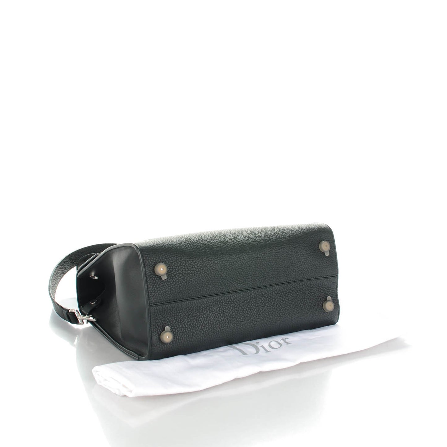 Grained Calfskin Medium Diorever Flap Black