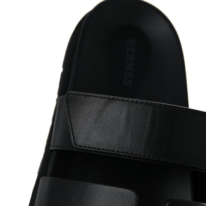Hermes Calfskin Mens Chypre Sandals 41 Black 11 of 12
