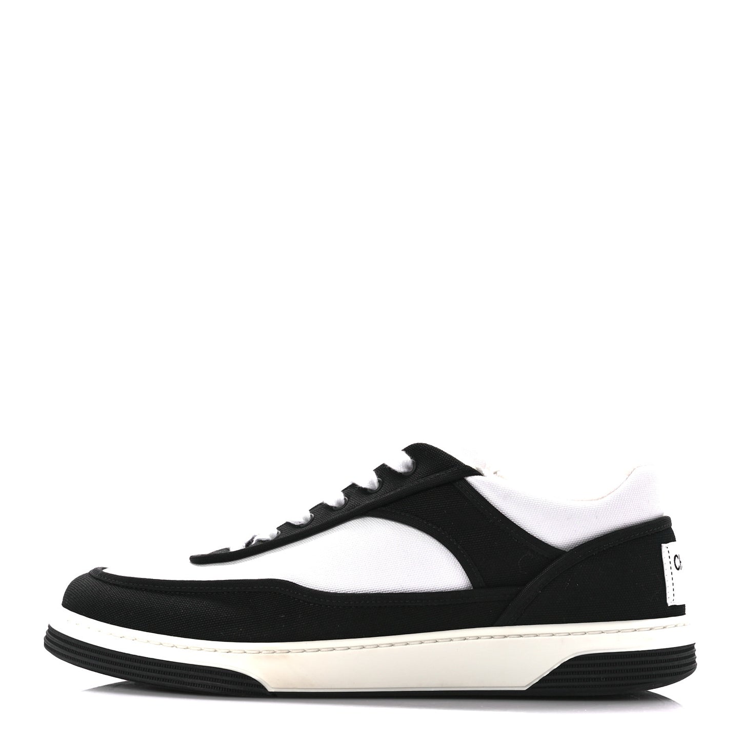 Fabric Womens Logo Sneakers 39.5 Black White