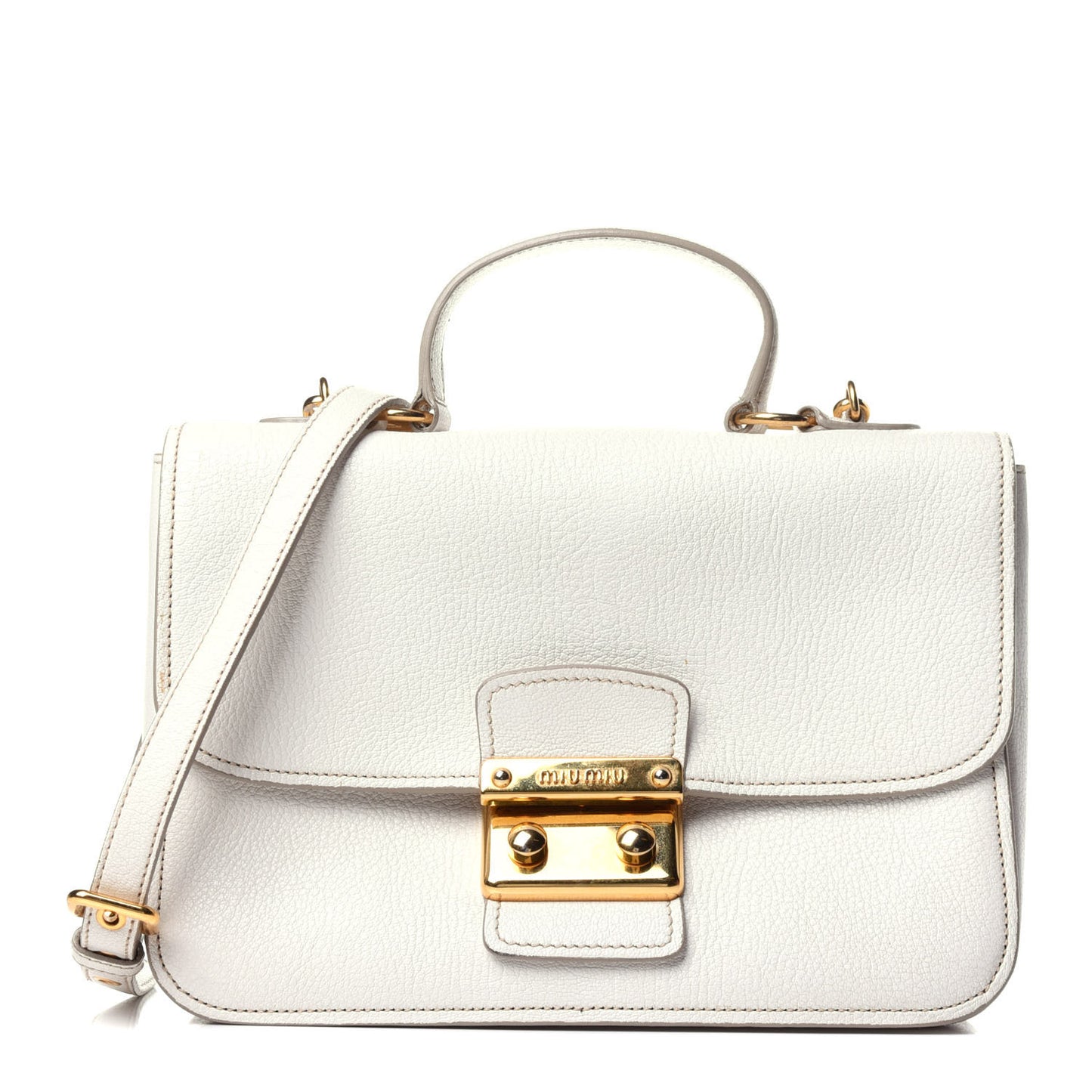 Goatskin Madras Shoulder Bag White