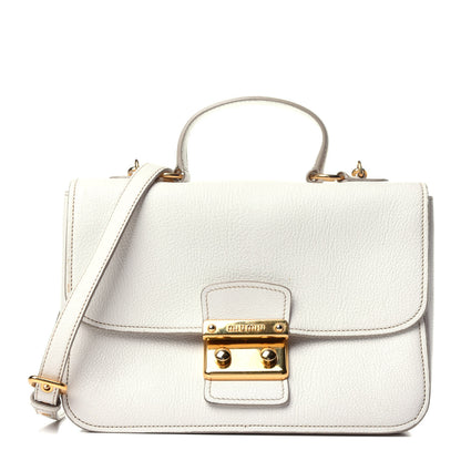 Miu Miu Goatskin Madras Shoulder Bag White 1 of 13