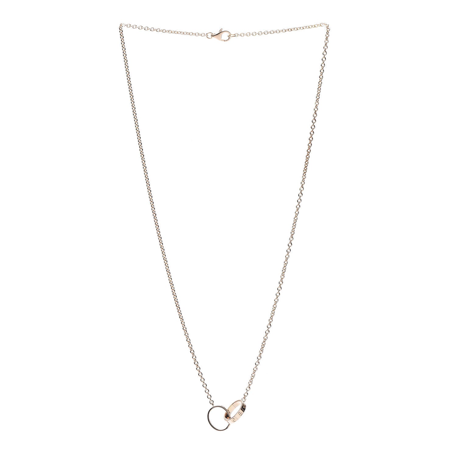 Cartier 18K Pink Gold Interlocking LOVE Necklace 3 of 6